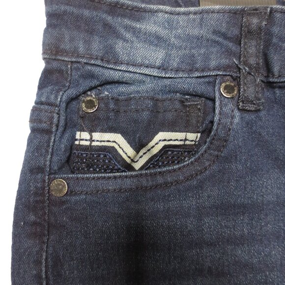 NWT STEVE’S JEANS boys DARK DENIM stretch SLIM FIT retro EMBROIDERED blue SIZE 7 - Picture 6 of 14